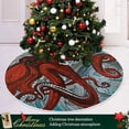 thumbnail image 6 of FMSHPON Wavy Red Octopus Xmas Christmas Tree Skirt Stand Mat for Holiday Party Decoration Indoor Outdoor 48 inches, 6 of 6