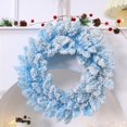 thumbnail image 2 of BNNG Pink Pine Flocked Christmas Wreath Artificial Snowy Fir Christmas Wreaths for Front Door Hanging Winter Holiday Wreath Christmas Decorations Indoor for Windows Fireplace Wedding Party Decor, 2 of 8