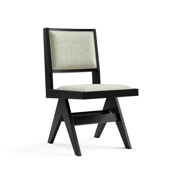 Furniture of America Kaelis Modern Solid Wood Indoor Dining Chairs, Balck (Set of 2)