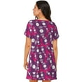 thumbnail image 2 of Bixox Vintage Vinyl Record Pattern Women's Nightgown, Soft & Breathable Sleepwear, Round Neck Knee-Length Pajama Dress,Loungewear for Home & Sleep, 2 of 7
