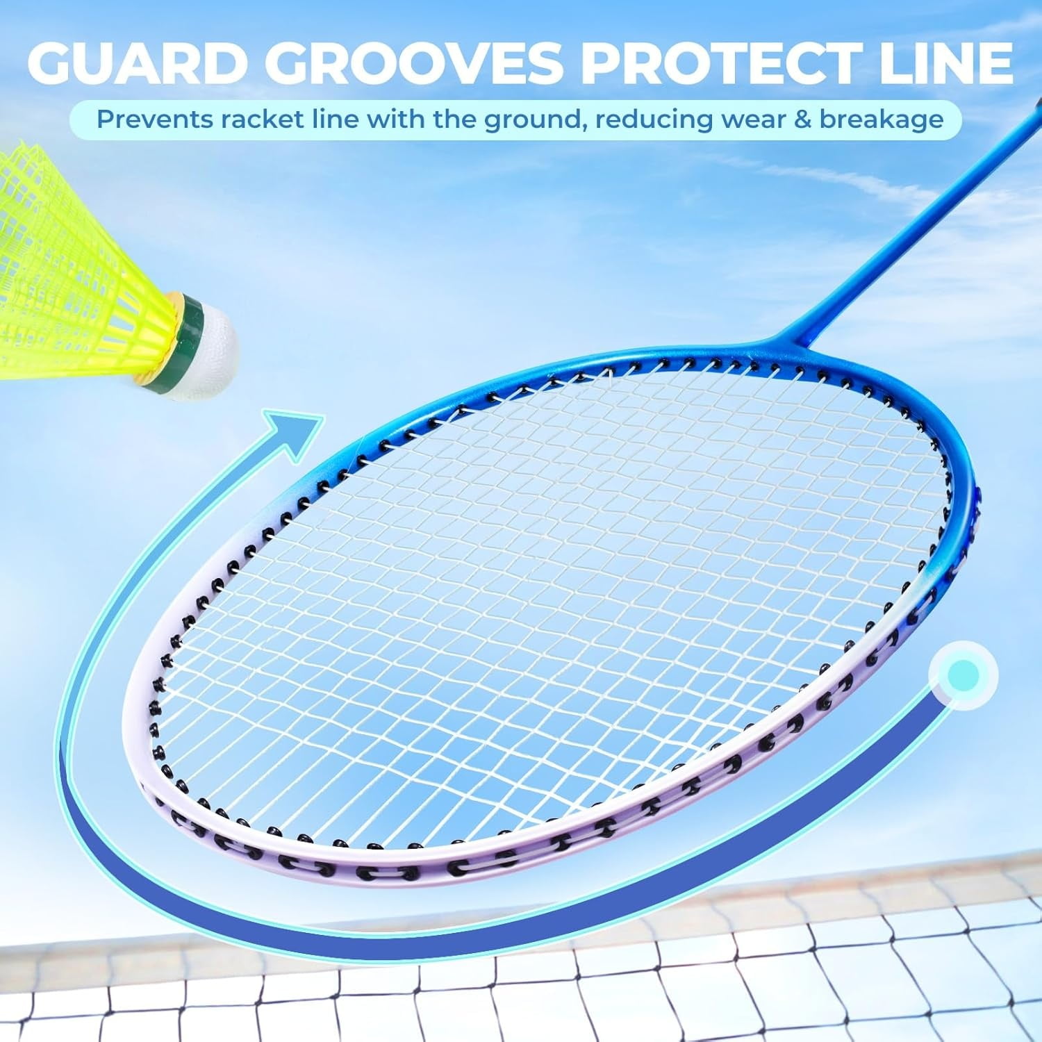 Badminton Rackets Set for Backyards, Badminton Set, Includ 2/4 Rackets, 6/12 Birdies, 1 Carrying Bag, Outdoor Game for Adult Family Kid Beginner