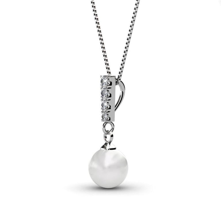 Cate & Chloe Gabrielle White Gold Shell Pearl & Swarovski Set photo 8