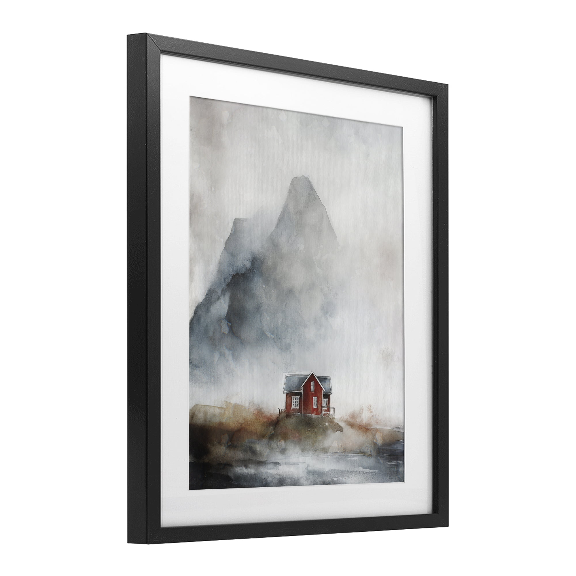 Stupell Industries Foggy Hugged Hut Black Framed Print Under Glass, design by Svetlana Aleynikova