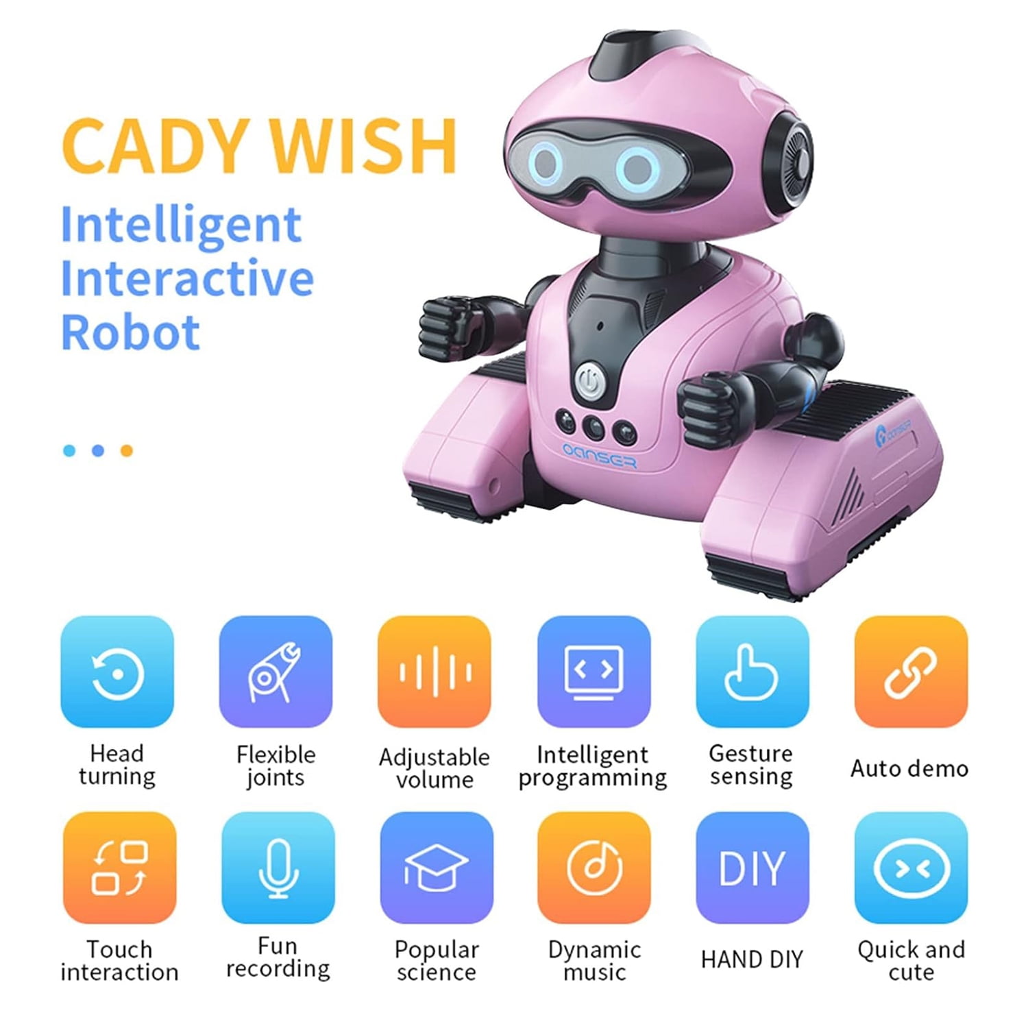R22 Remote Control Sensing Intelligent Robot Pink RC Smart Robot
