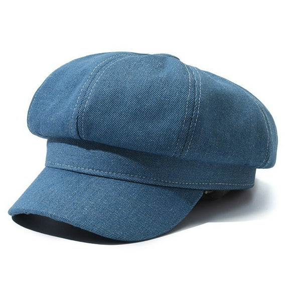 Paperboy Painter 8 Panel Octagonal Hat Denim Newsboy Beret