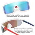 thumbnail image 5 of FEISEDY Oversized Mirror Shield Sport Sunglasses Flat Top One Piece Futuristic Men Women B2522, 5 of 15