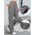 thumbnail image 5 of Aivtalk Womens Striped Gingham Pants Cotton Pajama Lounge Boxer Pants Casual Plaid Pj Bottoms Y2K Beach VacationTrousers with Pockets Black L, 5 of 7