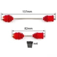 thumbnail image 4 of Red Steel Center Driveshaft CVD with Dust Cover (2-Pack) - Upgrade Replacement Parts for Traxxas E-Maxx 1/10 RC Car (BJM427, 5151R Compatible) - Includes Front & Rear Shafts + 4 Screws, 4 of 7