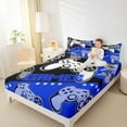 thumbnail image 4 of Feelyou Game Console Player Queen Sheet Sets, Blue Gamer Gamepad Flat Sheet, Teens Kids Boys Girls Queen Fitted Sheet, Ultra Soft Bedroom Decor, 4 Pieces, 4 of 7
