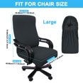 thumbnail image 6 of PiccoCasa Stretch Office Chair Cover Jacquard Stripe Computer Chair Protector, Large, Gray, 6 of 6