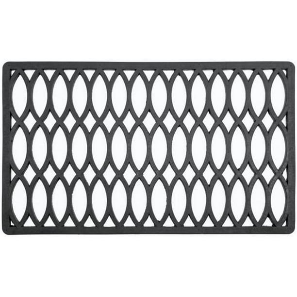 Entryways Trellis Recycled Rubber Indoor Outdoor Doormat, 18'' x 30'', Black
