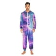 thumbnail image 2 of Cat Glowing Neon Hair Adult Onesie Pajamas Slim Fit Christmas One Piece Suit Pjs for Women and Men Hooded Zipper, 2 of 7