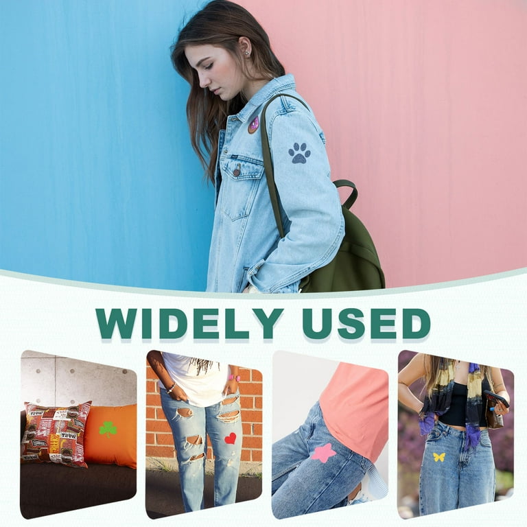 12pcs Dark Brown Iron on Patches for Clothes, 4x8in Denim Patches