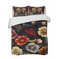 thumbnail image 2 of Colored Flower Twin XL Size Down Alternative Comforter,Lightweight Comforter Quilt Bedding Set with Pillow Shams Retro Country Red Blue Floral Wildflower Bed Comforter Duvet Insert 68"x98", 2 of 7