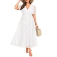 thumbnail image 1 of Vestido Pinup Fashion para mujer, talla grande, maxi de gasa blanca, 1 of 7