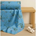 thumbnail image 4 of Soimoi Blue Cotton Cambric Fabric Grass,Wildflower & Floral Printed Fabric 1 Yard 42 Inch Wide, 4 of 7