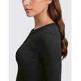 thumbnail image 5 of CRZ YOGA Ribbed Modal Long Sleeve Henley Shirt for Women Soft Stretchy Fitted Top, 5 of 7