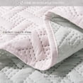 thumbnail image 5 of KASENTEX Coverlet 3-pc Mini Quilt Set - All-Season Lightweight Ultra Soft Bedding Stonewashed Blanket - Heat-pressed 2-Tone REVERSIBLE Color, TWIN + 2 Shams, Sheer Pink/Grey Mist, 5 of 5