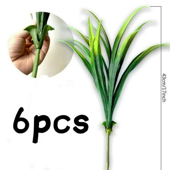 8 pcs Outdoor Fake Plants Uv Resistant Artificial Tropical Plants Flowers Faux Garden Grass Plants Décor Fall Winter Summer Planters Patio Front Door Porch Plastic Bushes & Shrubs Decoration