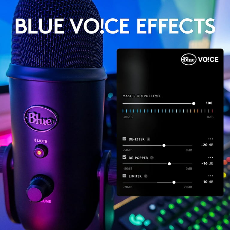  Blue Yeti Premium USB Gaming Microphone for Streaming, Blue  VO!CE Software, PC, Podcast, Studio, Computer Mic, Exclusive Streamlabs  Themes + C922x Pro Stream Webcam - Blackout : Musical Instruments