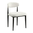 thumbnail image 2 of Set of 2 Beige Boucle Upholstered Dining Chair Metal Frame Armless chair for Kitchen - Fortmok, 2 of 10