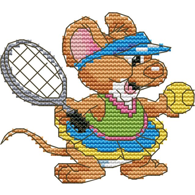 Cuadros Decorativos Lona de punto de cruz DIY 14CT manualidades de costura estampadas (K883 Sports Mouse) Tmvgtek embutido en tela
