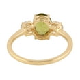 thumbnail image 3 of KIRAN FINE JEWEL Oval Green Peridot Sapphire Three Stone Ring Yellow Gold Plated 925 Silver Wedding Band Ring Statement Jewelry Gift For Her, 3 of 5