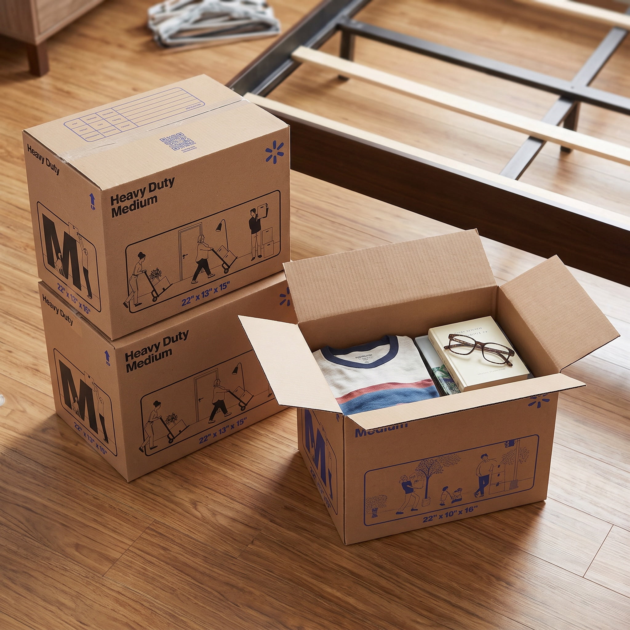 Walmart 22X13X15 Medium Heavy Duty Boxes, 135-CT Pallet