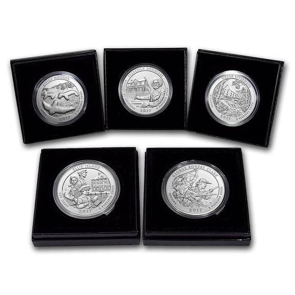 2017-P 5-Coin 5 oz Silver Burnished ATB Set (w/Box & COA)