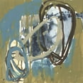thumbnail image 2 of Goldberger, Jennifer 12x12 Black Ornate Wood Framed with Double Matting Museum Art Print Titled - Umber and Blue Rounds II, 2 of 4