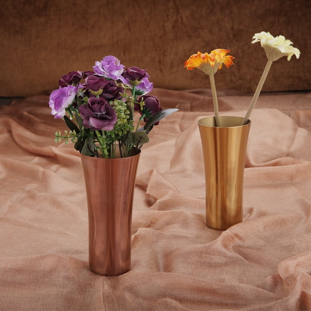 unbranded Florero Decorativo Dorado De Acero Inoxidable Resistente Para Uso Prolongado Y Estilo Retro