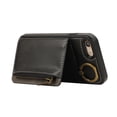 thumbnail image 4 of for iPhone 7 / 8 / SE 2022 & 2020 PU Leather Case, Card Slots and Zipper Pocket Kickstand, Classic Protective Shockproof Lightweight Ultra Slim lip Case Finger Ring Wrist Strap, Black, 4 of 7