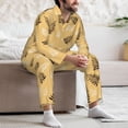 thumbnail image 5 of Mens Pajamas Set, Yellow Leaves Button Down Long Sleeve Loungewear Sleepwear Pjs sets for Men, 5 of 5