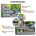 thumbnail image 4 of Tiered Water Fountain Outdoor Waterfall Freestanding Cascade Fountain Modern Style with LED Lights for Patio Yard Pool Home Decor, 4 of 5