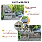 Tiered Water Fountain Outdoor Waterfall Freestanding Cascade Fountain Modern Style with LED Lights for Patio Yard Pool Home Decor