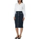 thumbnail image 2 of Falda lápiz ajustada de cintura alta para mujer INSPIRE CHIC, elástica, hasta la rodilla, faldas de oficina XL azul oscuro, 2 of 6