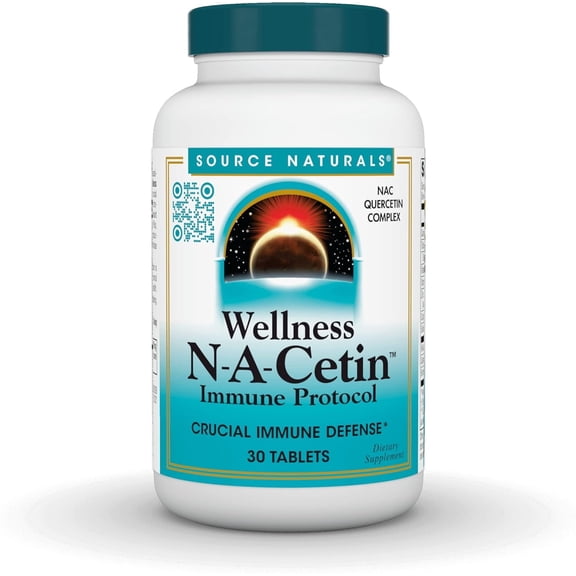 Source Naturals Wellness N-A-Cetin Immune Protocol, with 1,000 mg of N-Acetyl Cysteine, 30 Tablets
