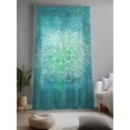 thumbnail image 2 of Sheer Curtains 96 Inches Long, Turquoise Boho Semi Sheer Curtains Light Filtering Window Treatment, Oriental Abstract Motifs Traditional Bohemian Privacy Voile Drapes for Living Room 52x96 Inch, 2 of 7
