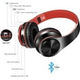 thumbnail image 4 of Bluetooth Headphones over Ear, Hi-Fi Stereo Wireless Foldable Headset with Soft Memory-Protein Earmuffs, Built-in Mic and Wired Mode for PC/Cell Phones/TV(Red), 4 of 10