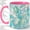 Pink, variant on Aqua Abstract Coffee Mug, Soft Glass Line Art, Calm Daily Tea Sips at Desk