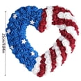 thumbnail image 3 of Chmadoxn 9.8 Inch Patriotic Star Wreath, Red White Blue Cloth Flower Garland for 4th of July Independence Day Memorial Day, Farmhouse Wall Window Front Door Decor, 3 of 7