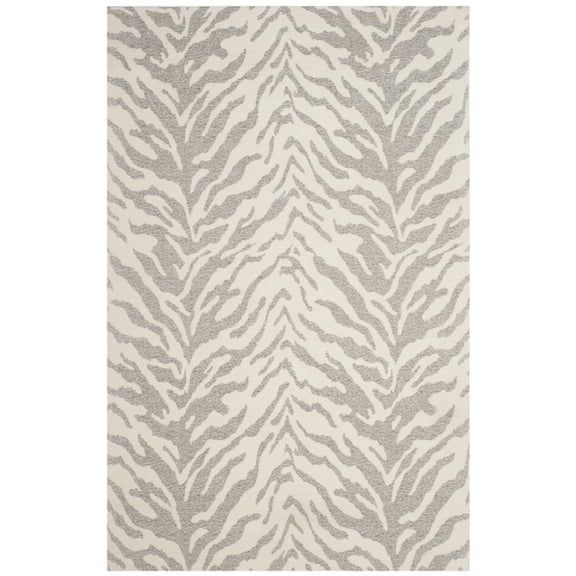 SAFAVIEH Marbella Daria Geometric Area Rug, Light Grey/Ivory, 4' x 6'