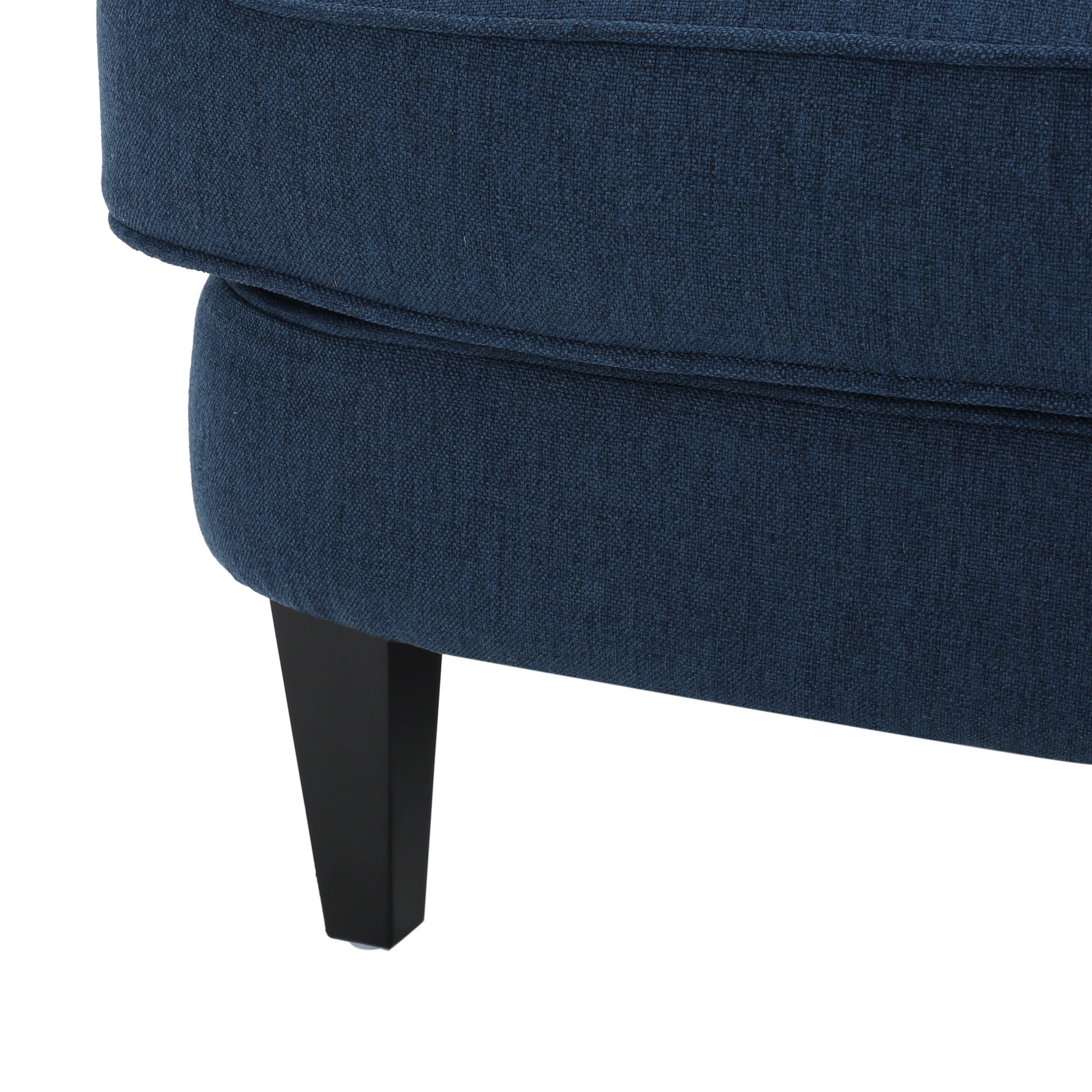 Noble House Tanner Tufted Fabric Club Accent Chair, Dark Blue