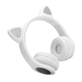 thumbnail image 4 of Auriculares Bluetooth 5.0 con reducción de ruido LED y forma de oreja de gato, con micrófono para jóvenes, color blanco, 4 of 14