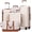 Beige, variant on Concepten 5-Piece Hard Shell Luggage, Lightweight Luggage with TSA Lock and Rotating Wheels, Including Extended Travel Bag and Toiletries Bag