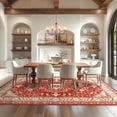 thumbnail image 2 of Jamfeel Washable Rugs Vintage Distressed Print Indoor Carpet Low-Pile Floor Non Slip Rug for Living Room, Bedroom 4' x 6' Red, 2 of 6