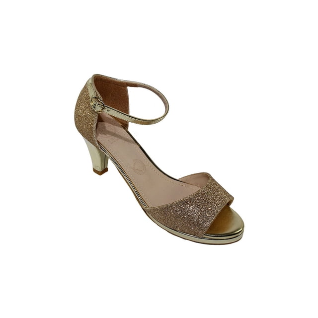 SANDALIAS TACONES VESTIR LEON DAMA MUJER ORO GLITTER 048 LEON 48