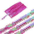 thumbnail image 1 of Unique Bargains 11 Yards 0.8 Inch Elastic Sequins Trim 2 Row Flat Sequin Strip Sequins Fabric Ribbon for Sewing Light Rose Red, 1 of 5