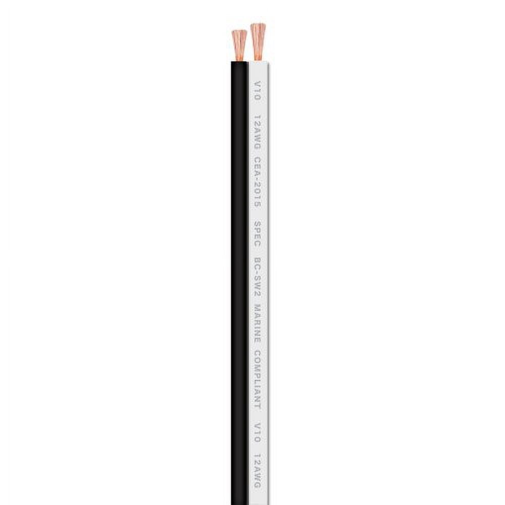 T-Spec V10SW12125-WB V10 Series 12 AWG 125' White/Black OFC Speaker Wire