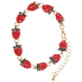 thumbnail image 3 of Pulsera de fresa ajustable con dije de fruta, cadena de mano, joyería de moda para la mano, 3 of 7